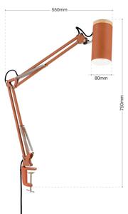 Orion GILI - Lampă de birou cu clemă, 1xE27/40W/230V, culoare cărămizie