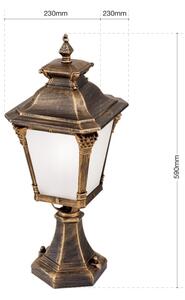 Orion - Lampă de exterior AIKO, 1xE27/60W/230V, 59 cm, IP23, bronz/patină