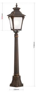 Orion - Lampă de exterior AIKO 1xE27/60W/230V 115 cm IP23 bronz/patină