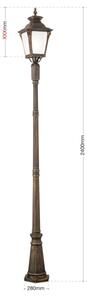 Orion - Lampă de exterior AIKO 1xE27/60W/230V 240 cm IP23 bronz/patină