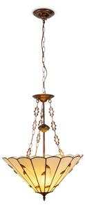 Brilagi - Lustră Tiffany FOLIA, cu vitralii, pe lanț, 3xE27/60W/230V, diam. 50 cm