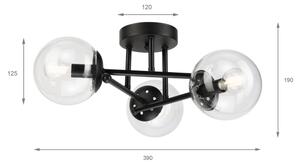 Brilagi - Lustră aplicată MALIVA 3xE14/15W/230V negru/transparent