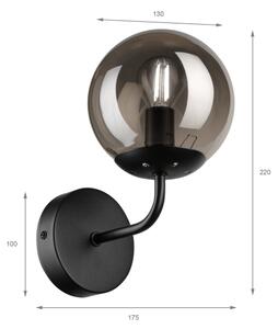 Brilagi - Lampă de perete MALIVA 1xE14/15W/230V negru/fumuriu