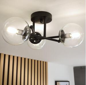 Brilagi - Lustră aplicată MALIVA 3xE14/15W/230V negru/transparent