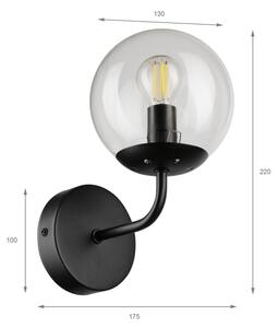 Brilagi - Lampă de perete MALIVA 1xE14/15W/230V negru/transparent