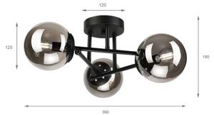Brilagi - Lustră aplicată MALIVA 3xE14/15W/230V negru/fumuriu