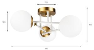 Brilagi - Lustră aplicată MALIVA 3xE14/15W/230V auriu/alb