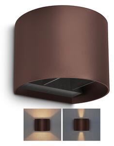 Brilagi - Aplica de perete LED pentru exterior RONDO, 6 W, 230 V, maro, IP54