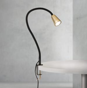 Orion - Lampă de birou flexibilă cu clemă DOTTY 1xGU10/10W/230V alamă/neagră