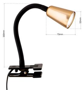 Orion DOTTY - Lampă de birou flexibilă cu clemă, 1xGU10/10W/230V, alamă/negru