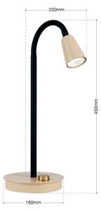 Orion - Lampă de birou flexibilă DOTTY, reglabilă, 1xGU10/10W/230V, bej/negru