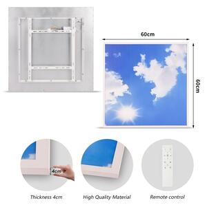 Brilagi-LED SLIMFRAME SKY – corp de iluminat LED dimabil, 58W, 230V, 60x60 cm, argintiu/albastru + telecomandă