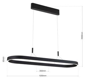 Orion - Lustră LED suspendată pe cablu CARRARA, 80W/230V, 2700/3000/4000K, negru