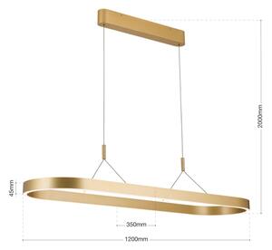 Orion - Lustru LED pe cablu CARRARA, 80W, 230V, 2700/3000/4000K, auriu