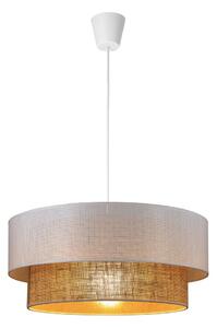 Lustră suspendată pe cablu BORHO, 1xE27/60W/230V, diametru 50 cm, alb/iută
