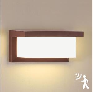 Brilagi - Lampă de perete LED pentru exterior cu senzor BRICKY, 12W/230V, maro, IP54