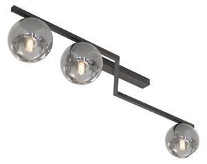 Plafonieră NATON, 3x E14, 10W, 230V, negru/fumuriu