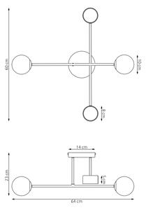 Lustră aplicată HOLON, 2xG9/8W/230V + 2xGX53/12W, neagră