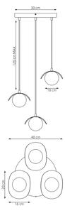 Lustră suspendată pe cablu RITUAL 3xG9/8W/230V albă