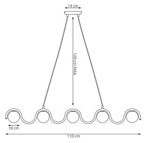 Lustră suspendată pe cablu SINUS, 5xG9/8W/230V, albă
