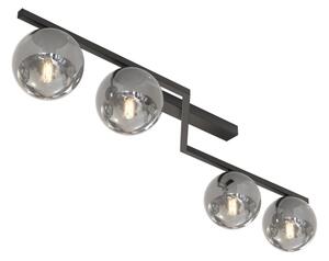 Plafonieră NATON, 4xE14/10W/230V, negru/fumuriu