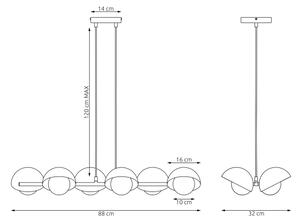 Candelabru pe cablu BOOM 6xG9/8W/230V, alb