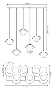 Lustră pe cablu RITUAL 6xG9/8W/230V, neagră