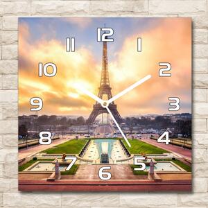 Ceas pătrat de perete din sticlă Turnul Eiffel din Paris