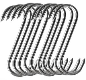 Set 10 carlige rezistente pentru macelarie, otel gros, 16 cm