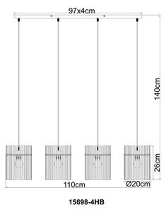 Globo 15698-4HB - Lustră suspendată pe cablu GORLEY, 4xE27/60W/230V