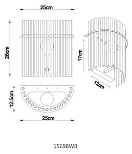 Globo 15698WB - Aplică de perete GORLEY 1xE27/60W/230V