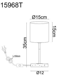 Globo 15968T - Lampă de masă DELEON 1xE14/40W/230V