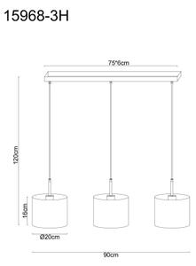 Globo 15968-3H - Candelabru DELEON suspendat pe cablu, 3xE27/40W/230V