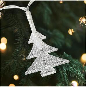 Ghirlandă LED pentru exterior, 20 LED, alimentare 2x AA, 2,2 m, IP44, multicoloră, cu brăduți