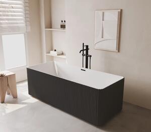 Cada acril freestanding Linea Pure, Negru Mat/Alb lucios, 170 cm, 5040