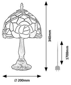 Brilagi - Lampă de masă Tiffany cu vitralii GARLAN 1xE14/40W/230V