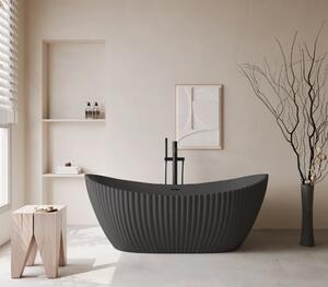 Cada acril freestanding Celeste Noir, Negru mat, 170 cm, 5049