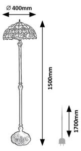 Brilagi - Lampă de podea Tiffany cu vitralii LORAS 2xE27/60W/230V