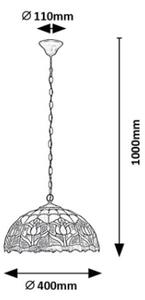 Brilagi - candelabru Tiffany cu vitralii pe lanț LORAS 2xE27/60W/230V