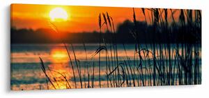 Tablou - Apus de soare la lac (120x50 cm)