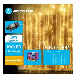 Aigostar - Ghirlandă LED de exterior, 100 LED, 8 funcții, 4 x 1 m, IP44, alb cald