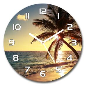 Ceas din sticlă rotund plaja tropicala