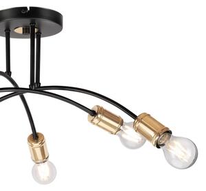 Lustru aplicat ANYA, 6 x E27, 15 W, 230 V, negru/auriu