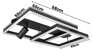 Plafonieră LED 38W/230V + 1x GU10/30W, neagră