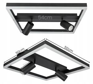 Plafonieră LED 38W/230V + 2x GU10/30W, neagră