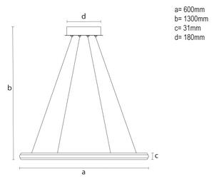 Lustră LED reglabilă pe cablu LED/55W/230V 3000-6500K diam. 60 cm + telecomandă