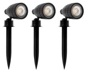 Eglo 31028 - Set 3x lampă de exterior LED RGBW NEMA-C 1xGU10/5W/230V IP44 neagră+telecomandă