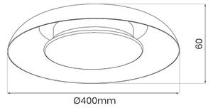 Plafonieră LED PIATTINO, 30W, 230V, 3000/4000/6000K, diam. 40 cm, negru