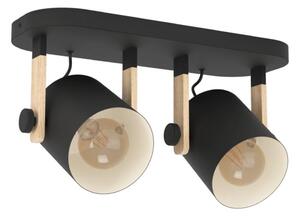 Eglo 43557 - Spot HORNWOOD 2xE27/28W/230V negru