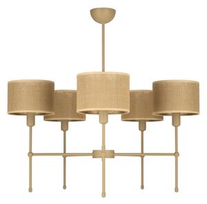 Candelabru cu tijă MADELA 5xE14/40W/230V iută/bej